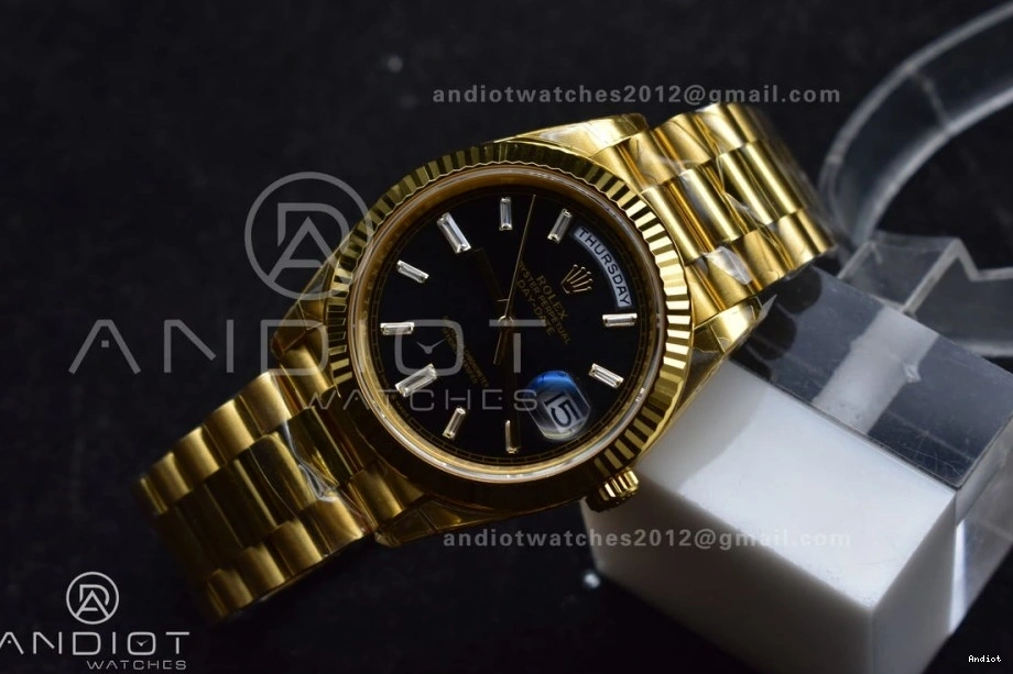 on (Gain THBF Date 1:1 Day Crystal Best 40 Dial Edition Weight) Black VR3255 Bracelet 228238 YG President 1120